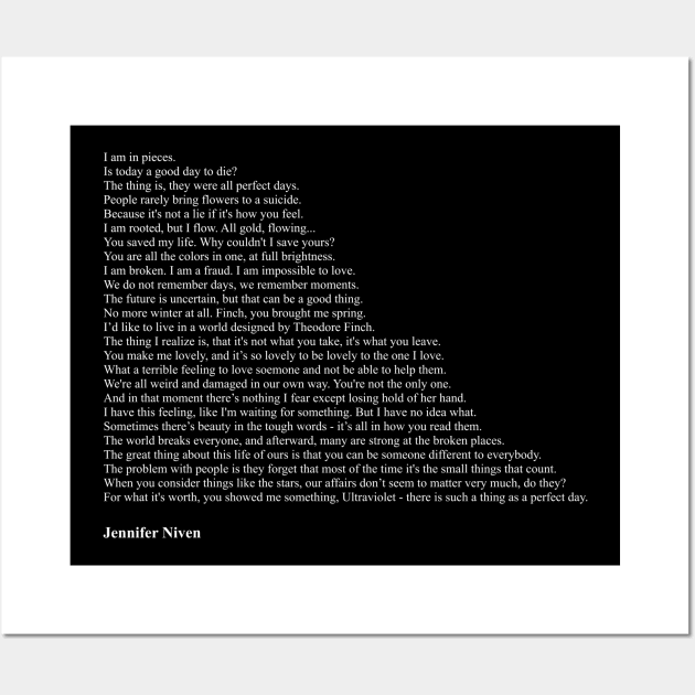 Jennifer Niven Quotes Wall Art by qqqueiru